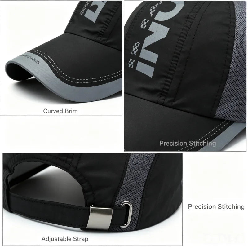 Quick Dry Sport Cap Men Lightweight Running Hat Soft  Breathable Mesh Sports Baseball Cap Adjustable Outdoor Activities