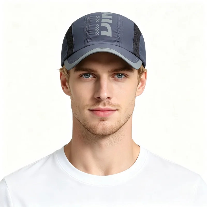 Quick Dry Sport Cap Men Lightweight Running Hat Soft  Breathable Mesh Sports Baseball Cap Adjustable Outdoor Activities
