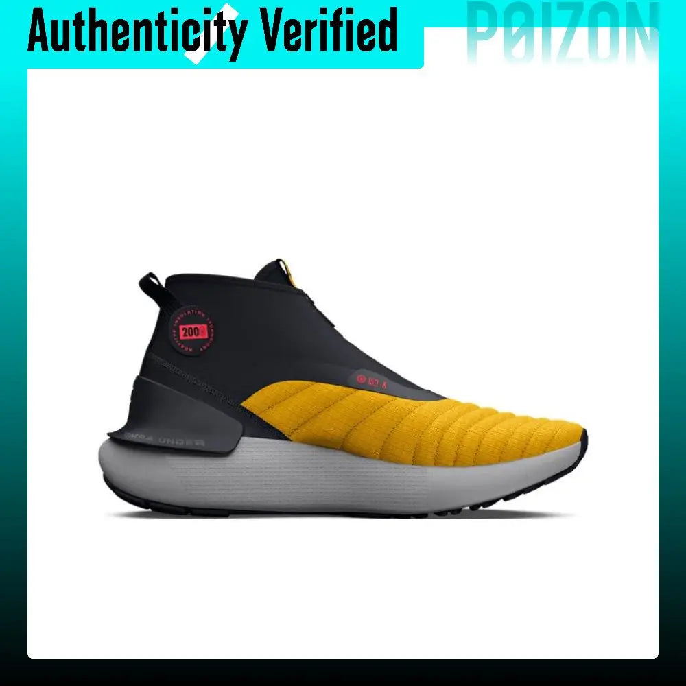Under Armour HOVR Phantom 3 Comfortable Fabric Abrasion Resistant Breathable Mid top Running Shoes Unisex Gold 3026802-700