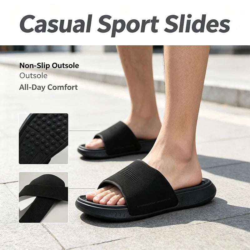 2026 Under Armour Black White Casual Sport Slides Cushioned Thick Sole Non-Slip Slippers for Gym Beach Daily Wear