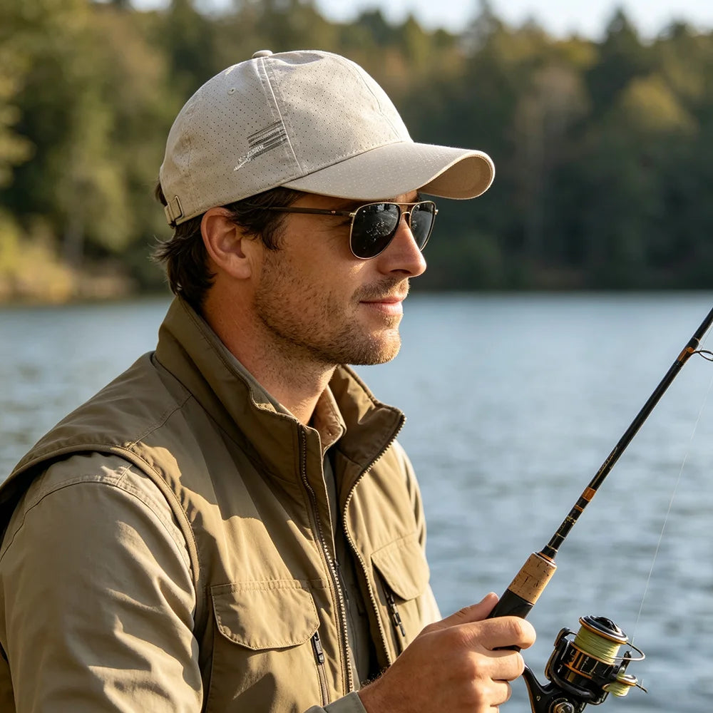 Summer Thin Baseball Cap Unisex Quick Dry Sun Hat Breathable Mesh Outdoor Sports Cap Adjustable Fit for Fishing Hiking Wear