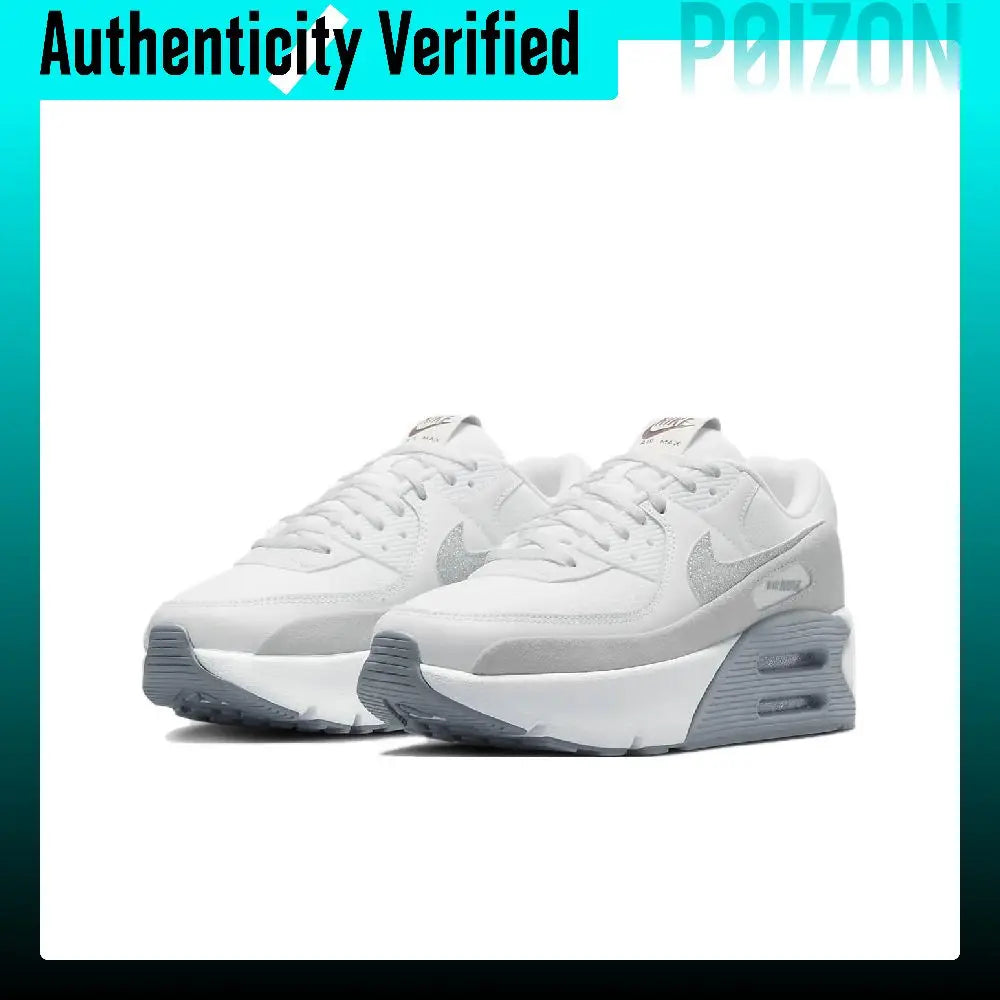 Nike Air Max 90 Low top Casual Shoes Women's White Gray HQ3456-191