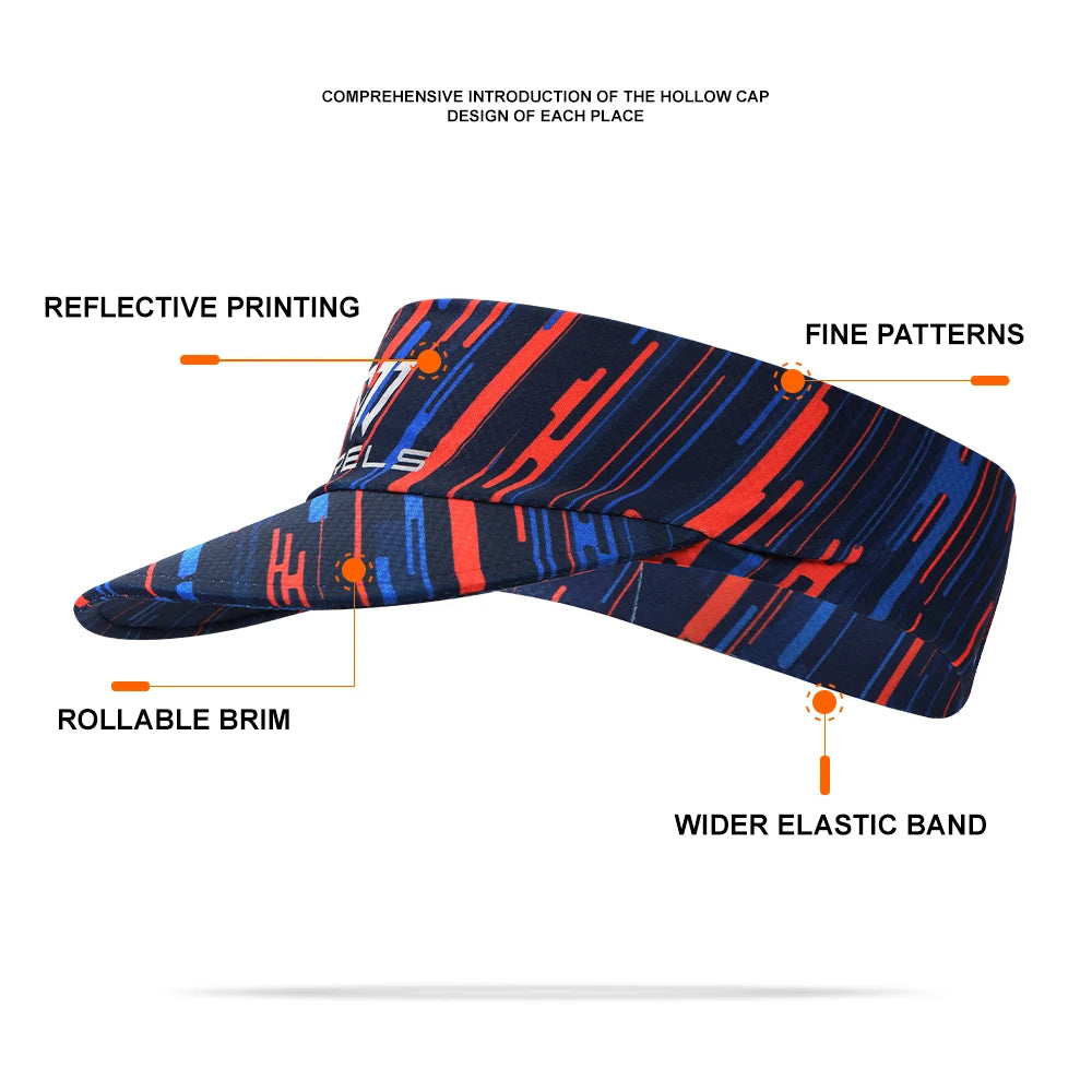 WRELS Cooling Stretchy Visor Men Mesh Baseball Cap Top Empty Tennis Golf Cap Lightweight Running Sun Protection Visor Sun Hat