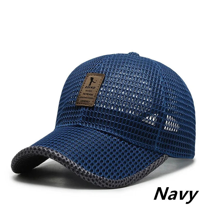 Summer Breathable Mesh Sports Running Hats Letter Printed Quick Drying Tennis Golf Baseball Cap Anti-UV Fishing Sunhat Visors