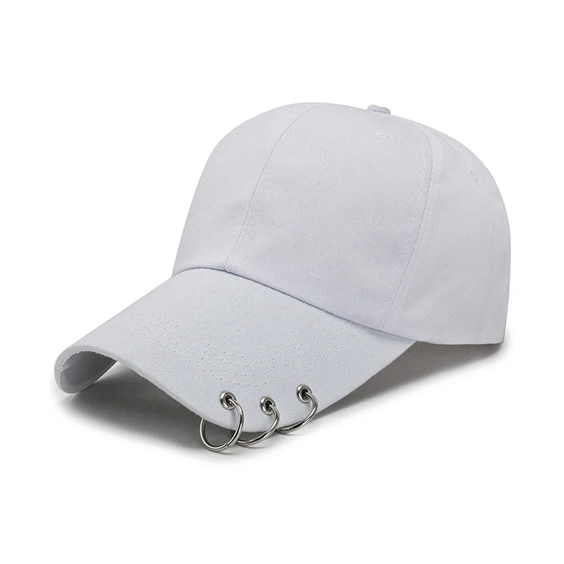 Snapback Hats Unisex with Ring Circle, Adjustable Baseball Cap for Men Women, Unique Hip Hop Style Kpop Dad Hat