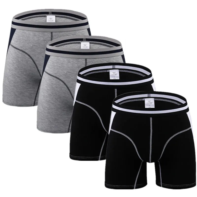 4pcs/Lot Long Boxershorts Underwear Men's Boxers Underpants Sexy Homme Calzoncillos Hombre Heren Male Panties Bamboo Man Cuecas
