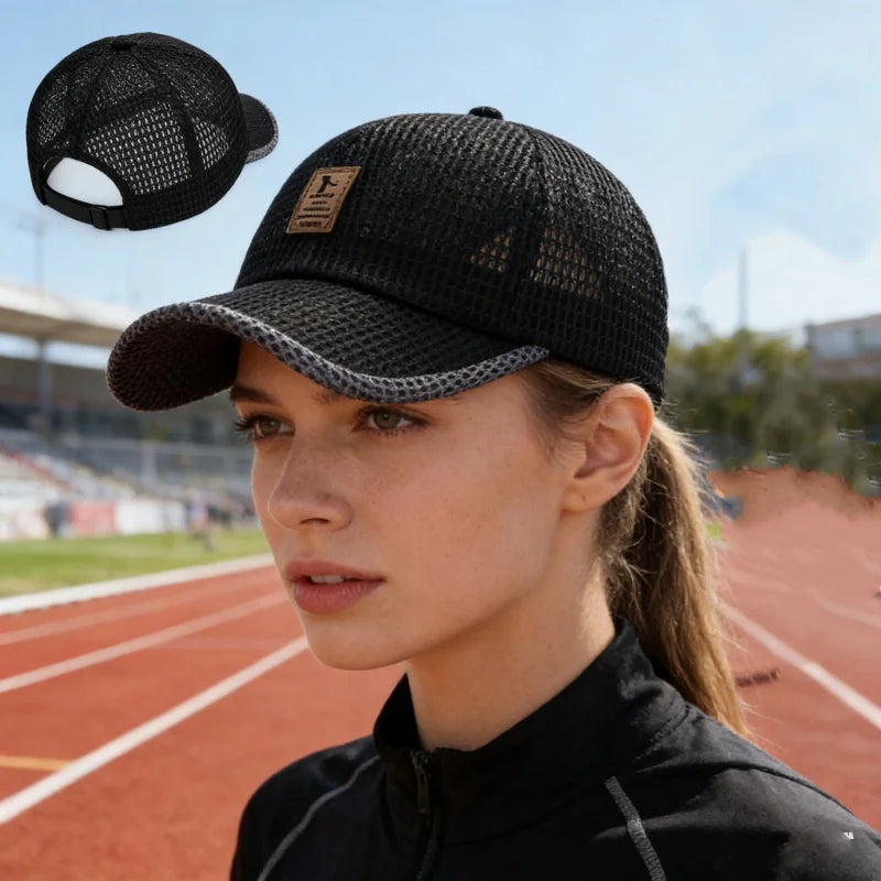 Summer Breathable Mesh Sports Running Hats Letter Printed Quick Drying Tennis Golf Baseball Cap Anti-UV Fishing Sunhat Visors