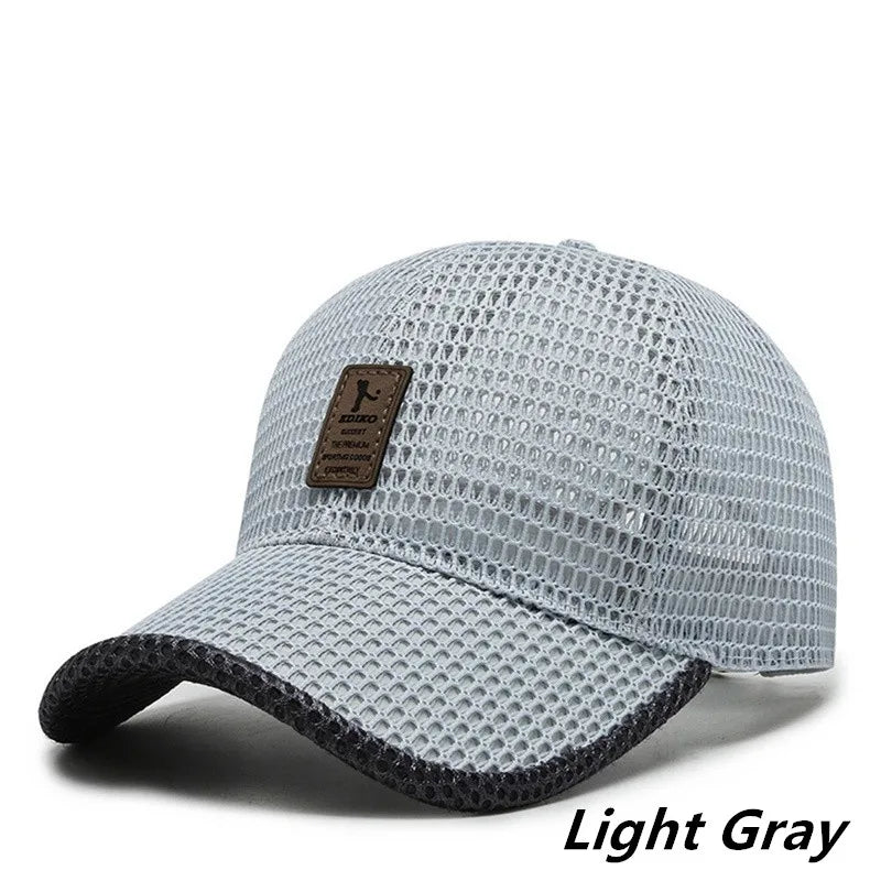 Summer Breathable Mesh Sports Running Hats Letter Printed Quick Drying Tennis Golf Baseball Cap Anti-UV Fishing Sunhat Visors