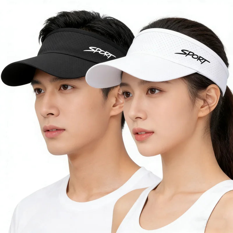 Letter Printed Top Empty Sports Tennis Sunhat Adjustable Sunshade Hat Visors Summer An-ti UV Quick Dry Running Golf Baseball Cap
