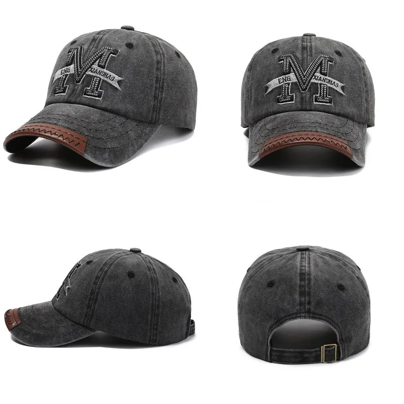 Letter Embroidery Washed Cotton Sports Tennis Hats Men Women An-ti UV Golf Baseball Cap Vintage Distressed Running Sunhat Visors