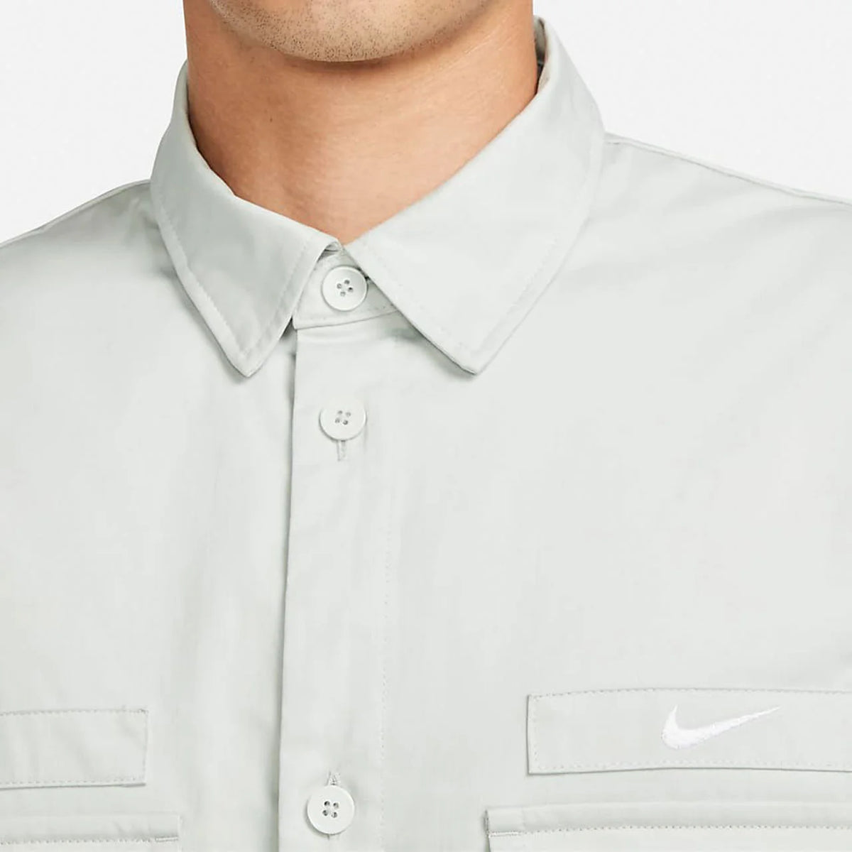 Nike Shirts Men's Light Silver Lapel Moderate DX3341-034