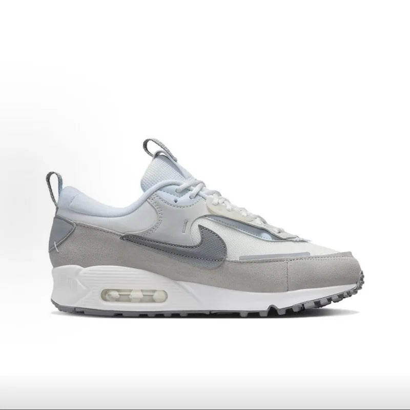 Nike Genuine Air Max 90 Scrap Men's Retro Breathable Durable Low-Top Casual Running Shoes Women's White DM9922-101