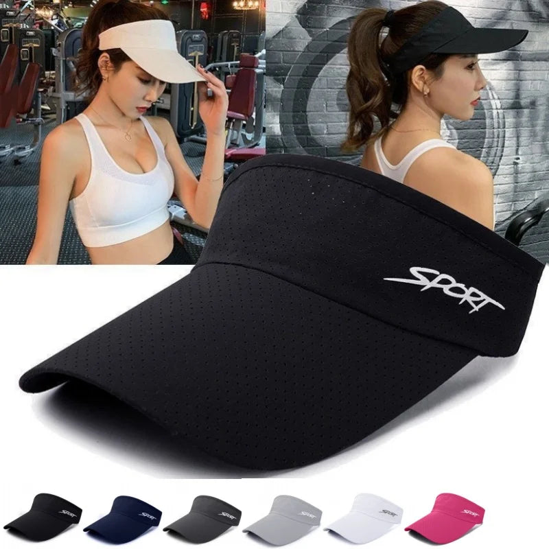 Summer An-ti UV SPORT Printed Tennis Sunhat Adjustable Top Empty Sun Protection Hat Visors Quick Dry Running Golf Baseball Caps
