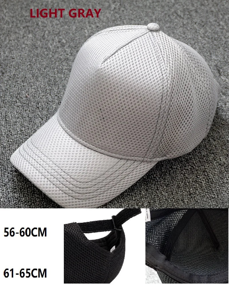 Big Head M, L, XL, XXL Snapback Trucker Hats Baseball Caps for Men Women Adjustable Blank Mesh Back Ball Caps 56-60cm 60-65cm