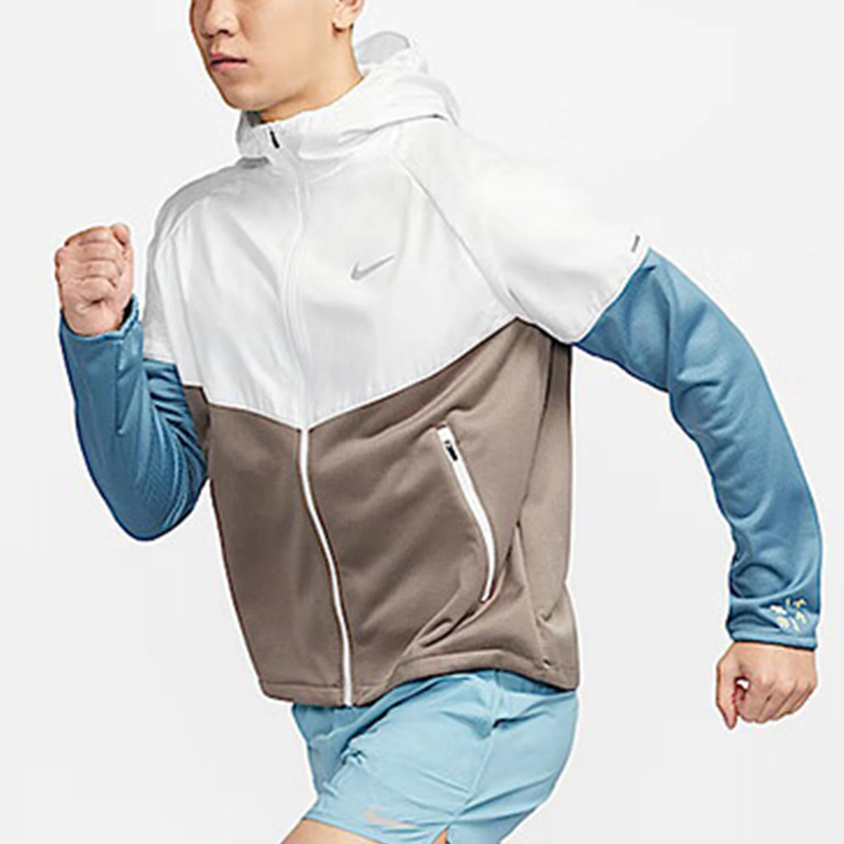 Nike Official Genuine New Men's Water-Resistant Running Sportswear Patchwork Jacket HV8222-121