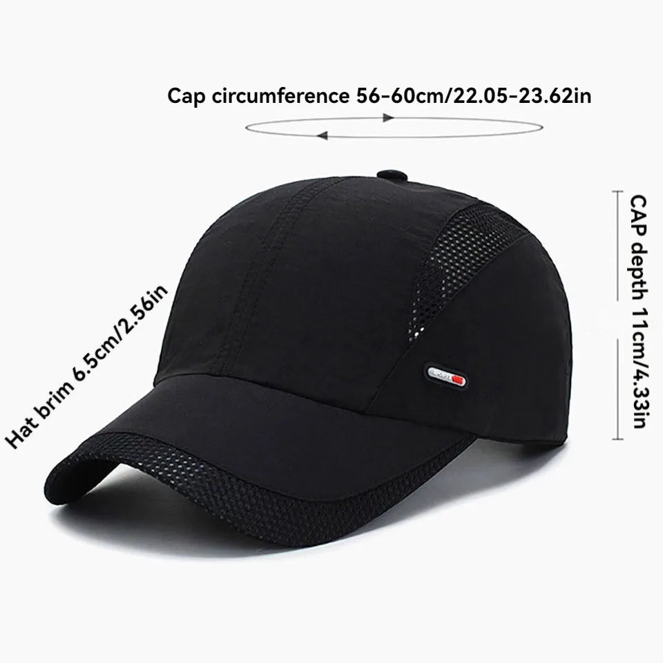 GOBYGO Sports Leisure Baseball Cap Quick-drying Hat Outdoor Commuting Running Sun Hat Mesh Breathable Summer Duck Tongue Cap