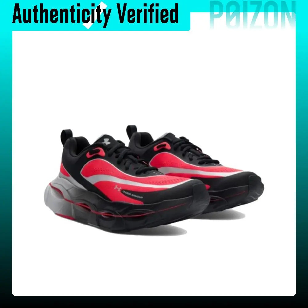 Under Armour Halo Racer Abrasion Resistant Breathable Low top Running Shoes Men's Black Red 6007639-002