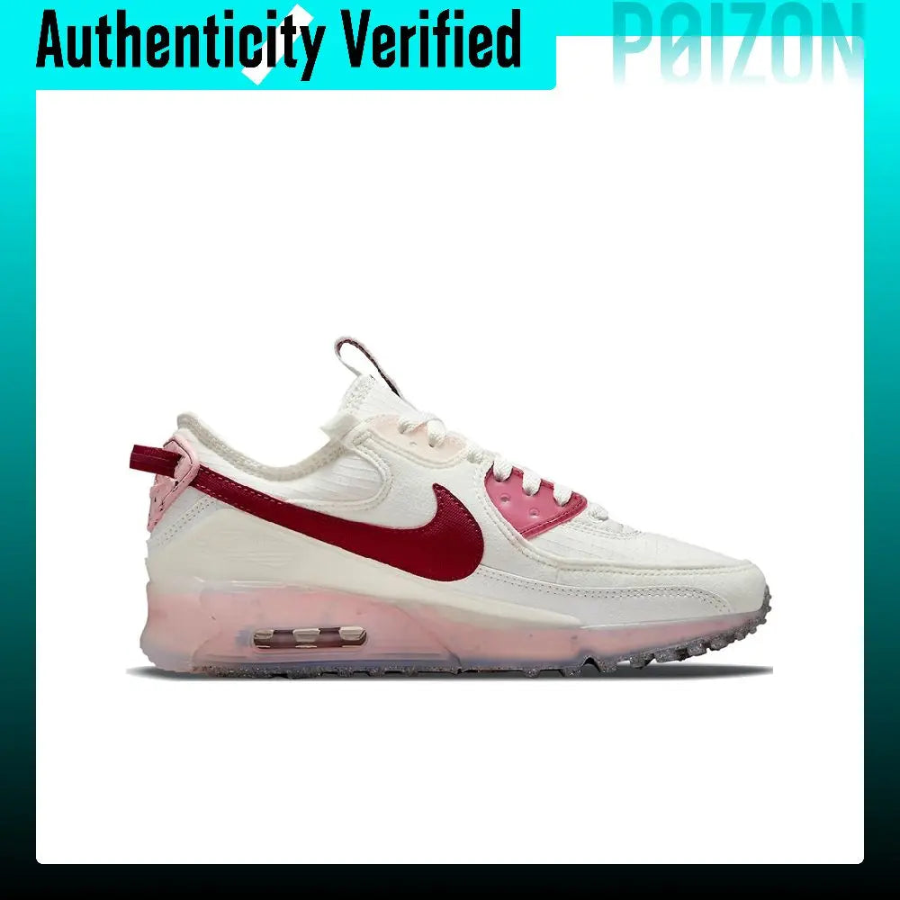 Nike Air Max 90 Running Shoes Women's Low-top Beige Red DC9450-100