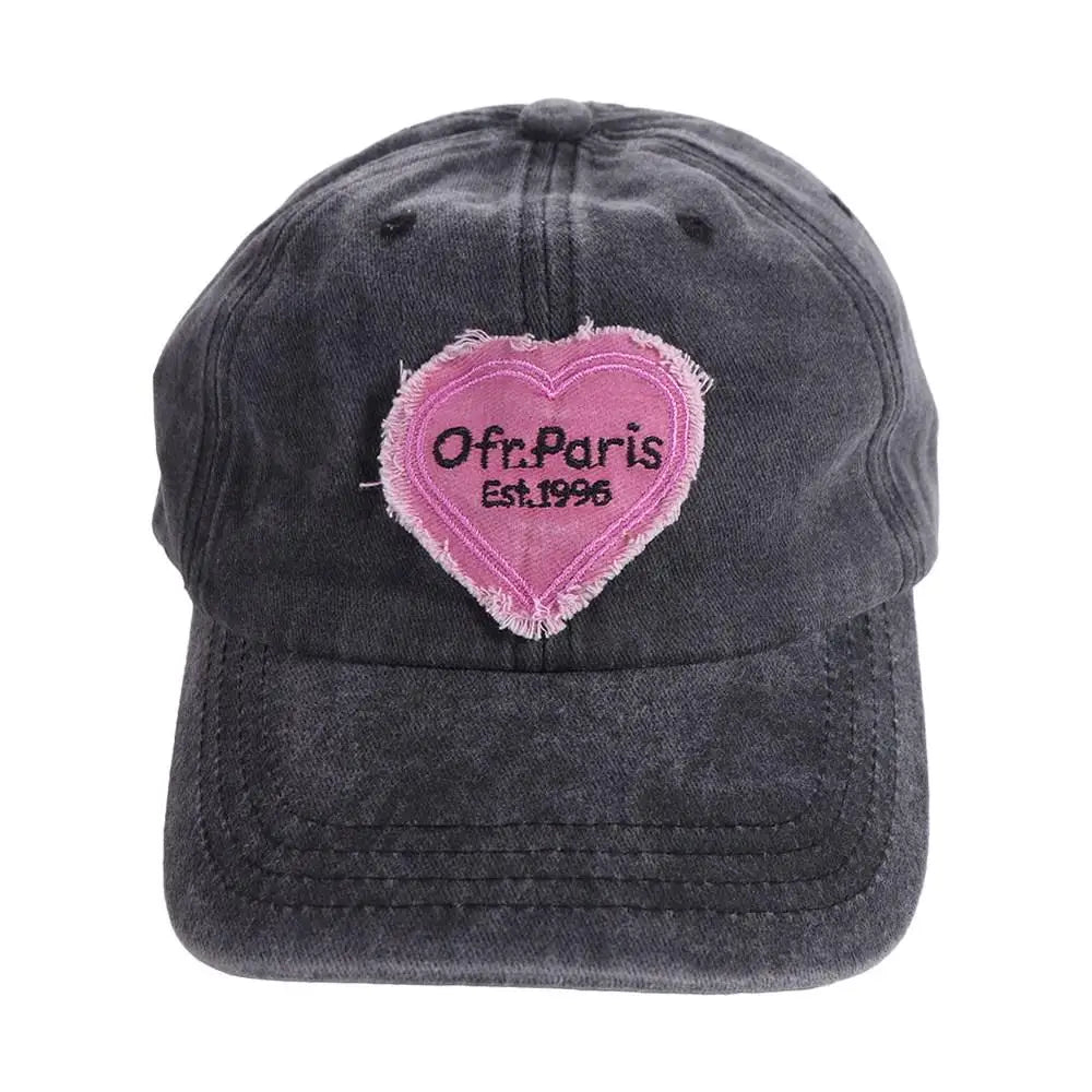 Adjustable Retro Hip Hop Outdoor For Men Korean Style Pink Love Heart Travel Snapback Hat Heart Baseball Cap Visors Cap Sun Cap