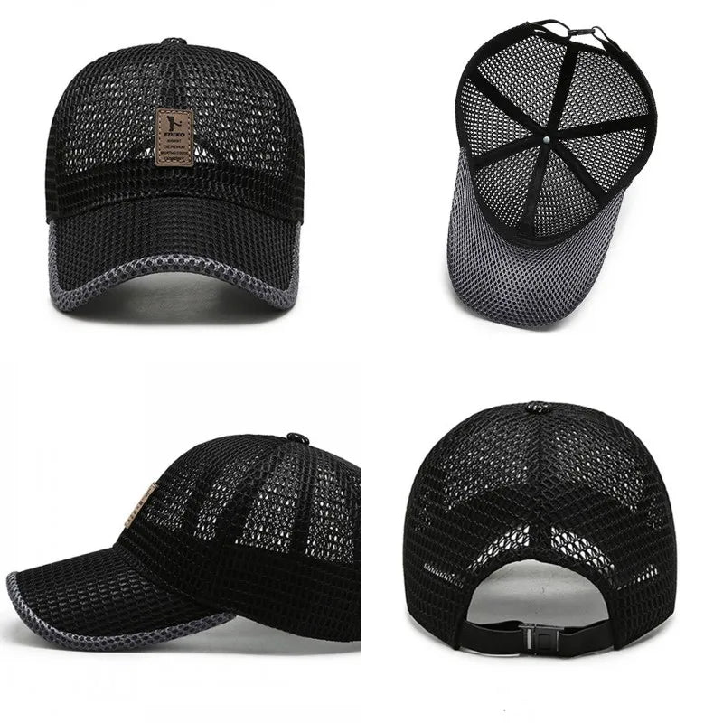 Summer Breathable Mesh Sports Running Hats Letter Printed Quick Drying Tennis Golf Baseball Cap Anti-UV Fishing Sunhat Visors