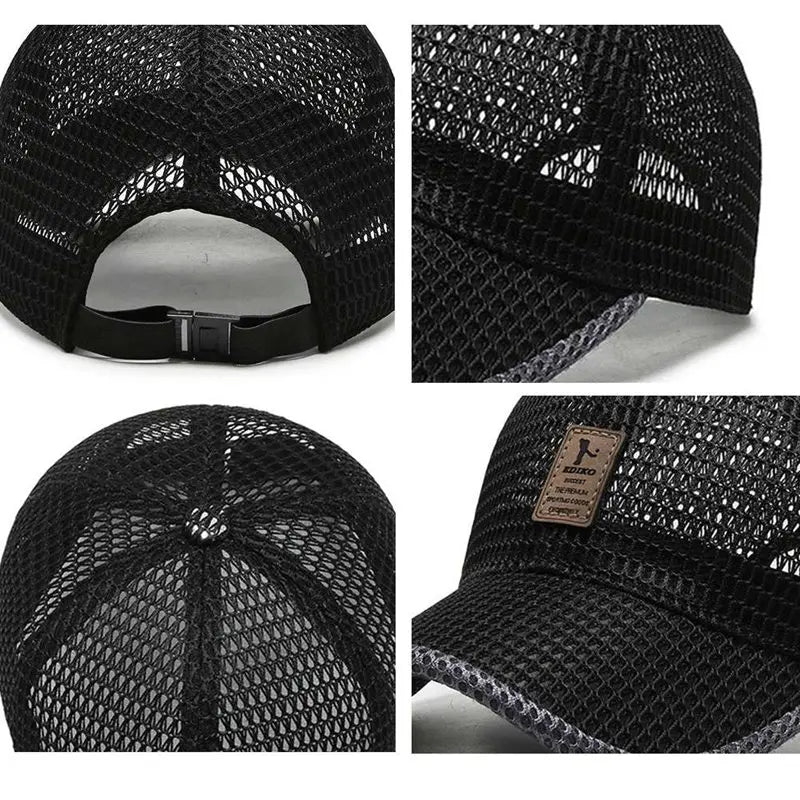 Summer Breathable Mesh Sports Running Hats Letter Printed Quick Drying Tennis Golf Baseball Cap Anti-UV Fishing Sunhat Visors