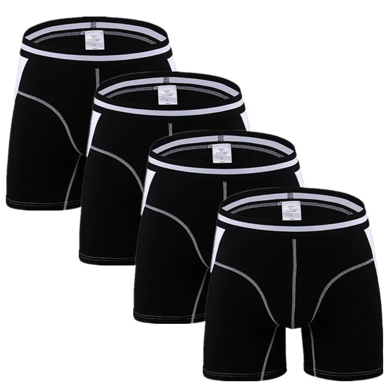 4pcs/Lot Long Boxershorts Underwear Men's Boxers Underpants Sexy Homme Calzoncillos Hombre Heren Male Panties Bamboo Man Cuecas