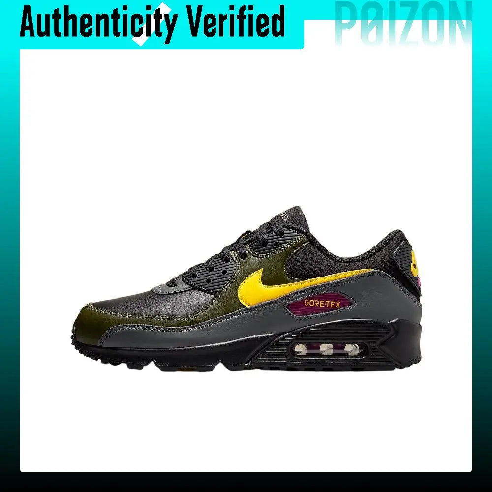 Nike Air Max 90 Running Shoes Men's Low-top Black/Yellow DJ9779-001