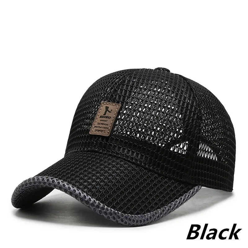 Summer Breathable Mesh Sports Running Hats Letter Printed Quick Drying Tennis Golf Baseball Cap Anti-UV Fishing Sunhat Visors