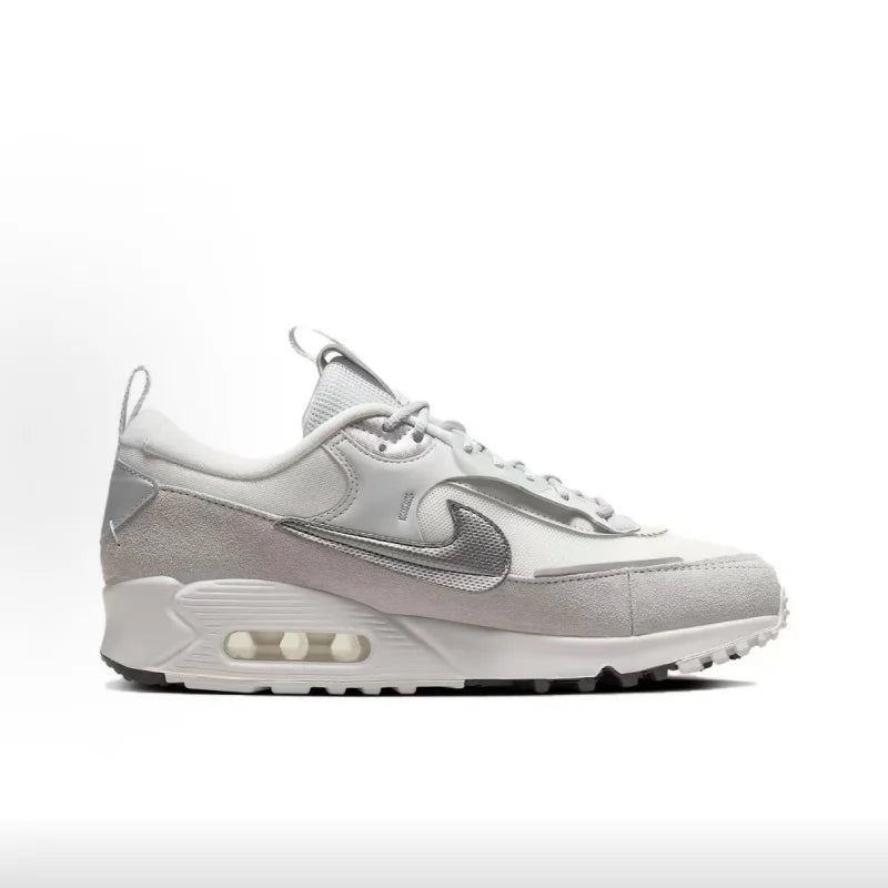 Nike Genuine Air Max 90 Scrap Men's Retro Breathable Durable Low-Top Casual Running Shoes Women's White DM9922-101