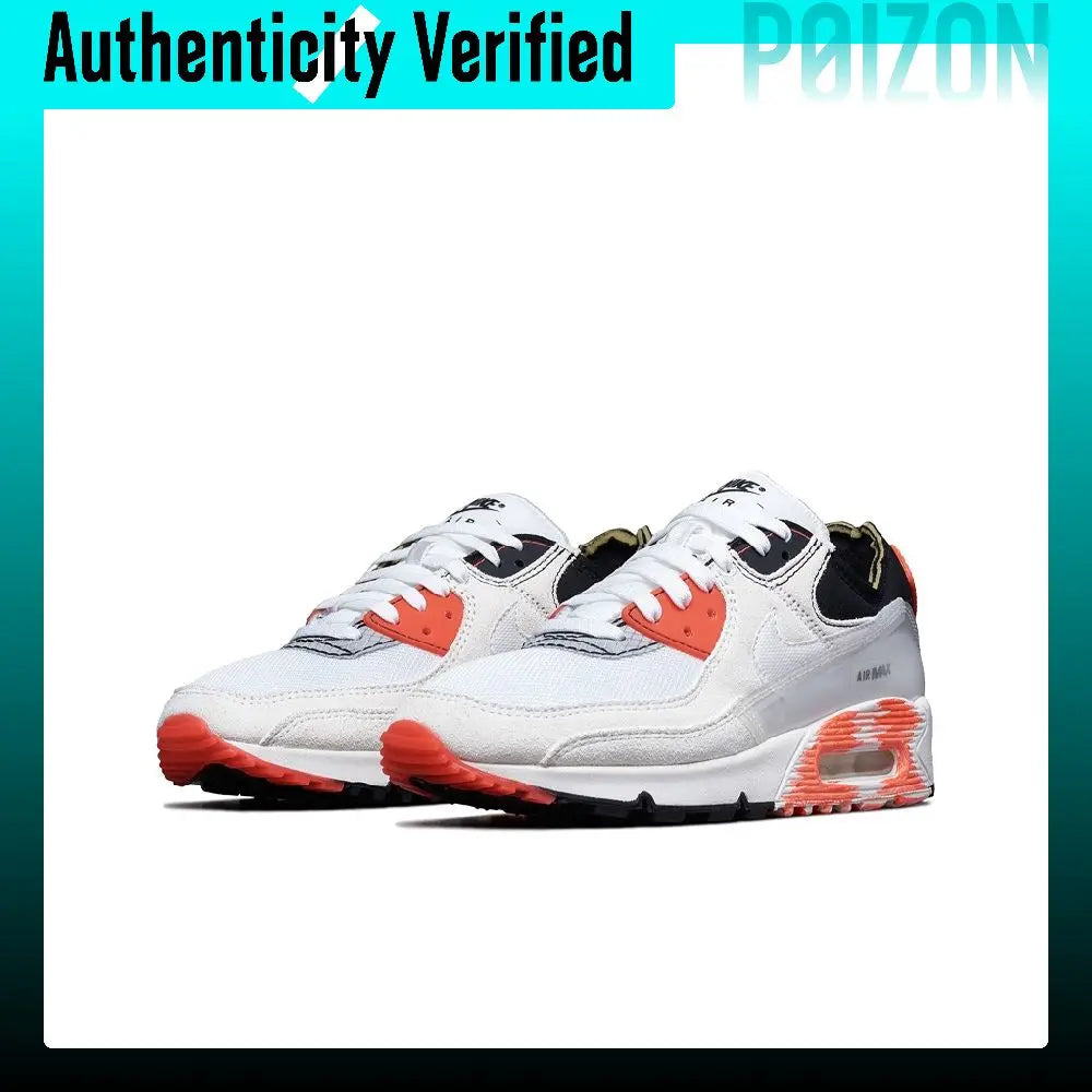 Nike Air Max 90 Running Shoes Unisex Low-top White/Red/Black DC7856-100