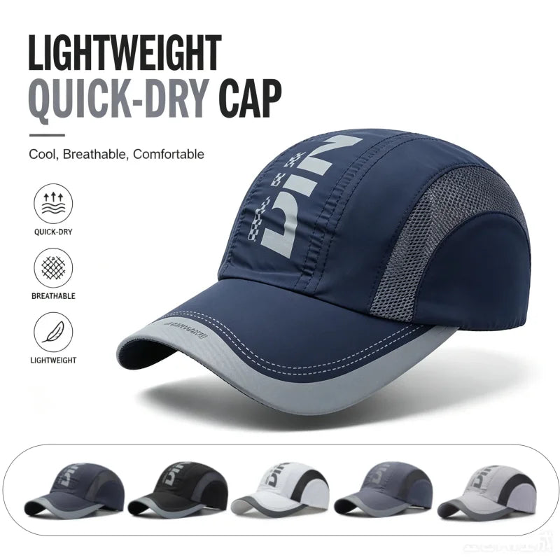 Quick Dry Sport Cap Men Lightweight Running Hat Soft  Breathable Mesh Sports Baseball Cap Adjustable Outdoor Activities