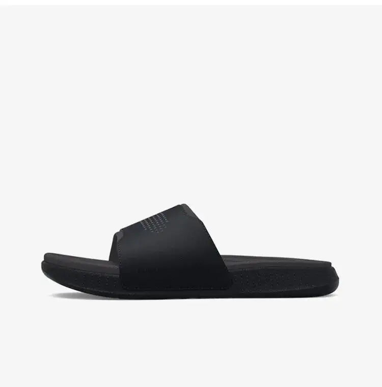 2026 Under Armour Black White Casual Sport Slides Cushioned Thick Sole Non-Slip Slippers for Gym Beach Daily Wear