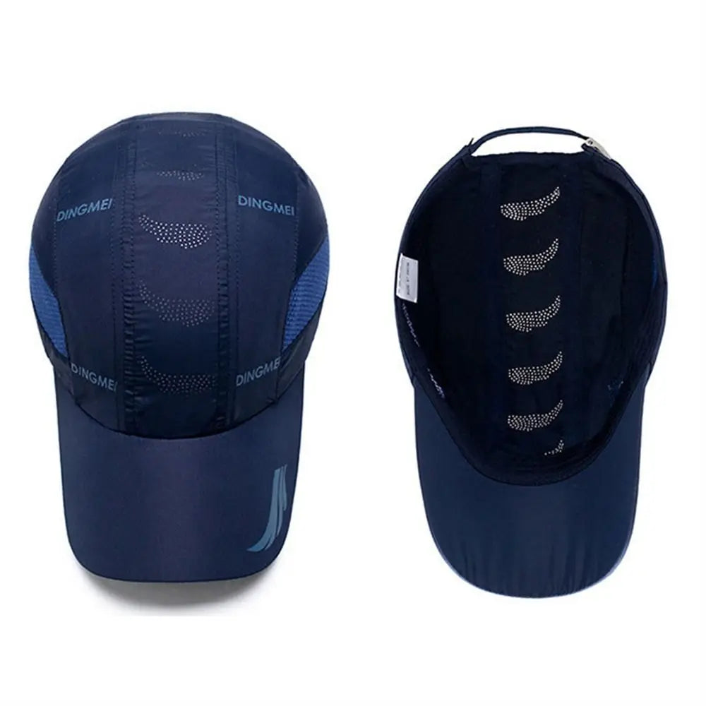 Running Hiking Quick Dry Baseball Cap Sun Protection Breathable Sports Cap Adjustable Thin Mesh Snapback Hat Golf Tennis