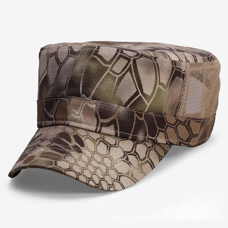Adjustable Camouflage Cadet Hat Military Army Style Flat Top Baseball Cap for Men Women Big Head Plus Size 56-65cm Daily Wear
