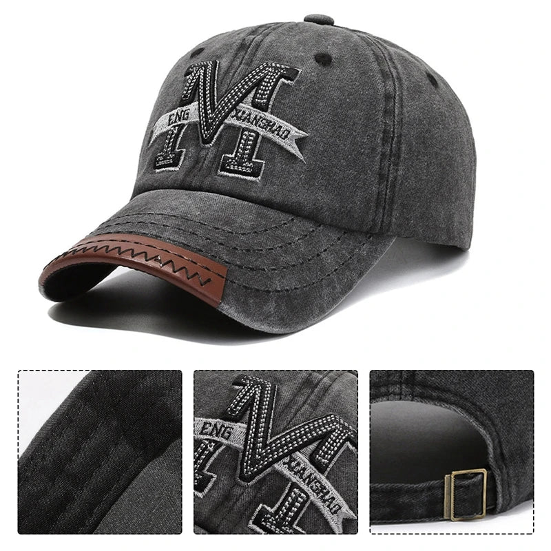 Letter Embroidery Washed Cotton Sports Tennis Hats Men Women An-ti UV Golf Baseball Cap Vintage Distressed Running Sunhat Visors