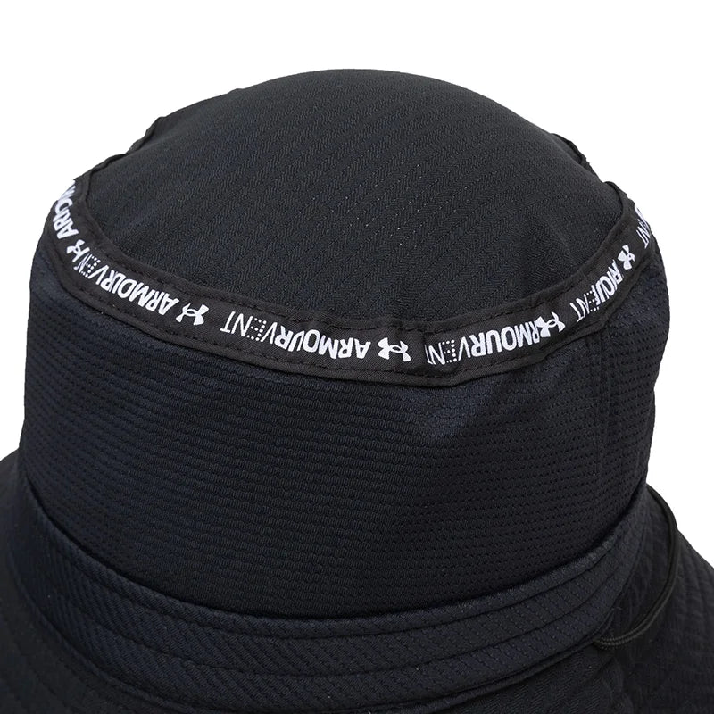 Under Armour Men's Hat Fashionable Black Simple Fisherman's Hat Comfortable Breathable Casual Fishing Sun Hat 1361527-001
