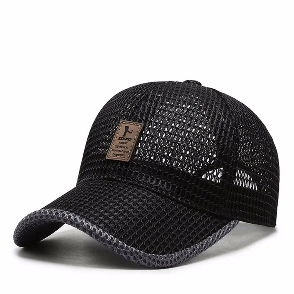Black Women Adjustable Unisex Sport Hats Breathable Casual Sport Hats Cap Snapback Hats Mesh Cap Fishing Baseball Caps
