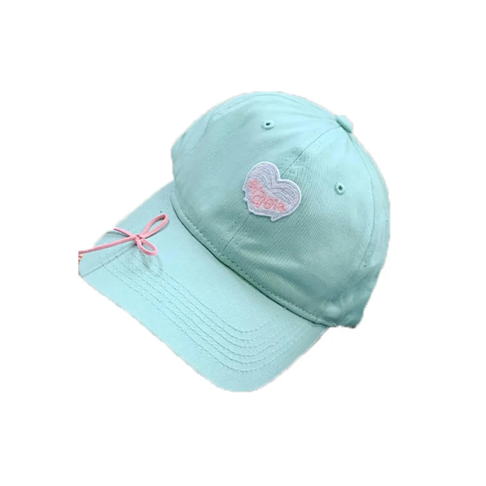 Simple Embroidery Love Heart Baseball Cap Sunscreen Cotton Sun Hat Visors Snapback Peaked Cap Sports