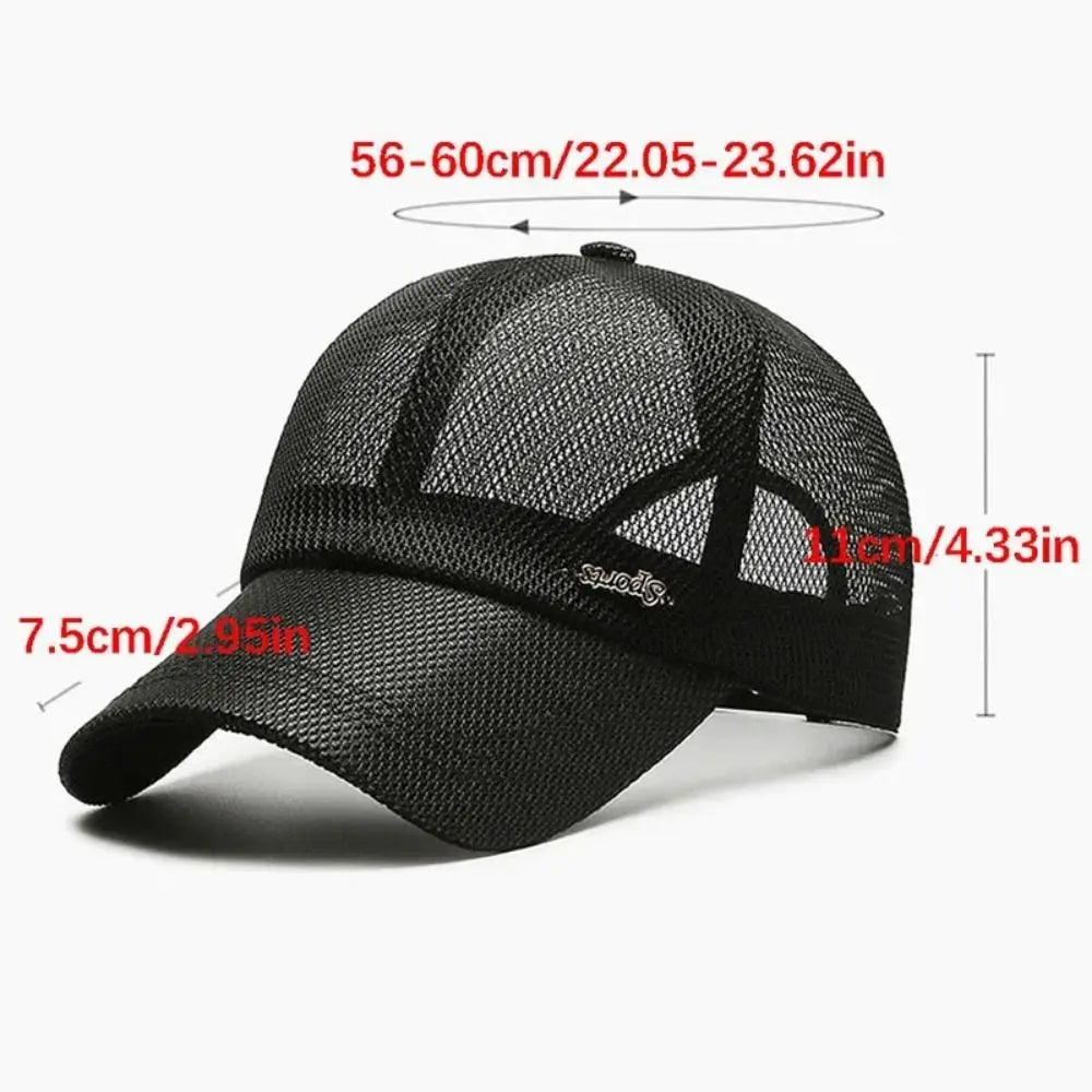 Quick-dry Letter Mesh Baseball Cap Adjustable Lightweight Snapback Hat Comfortable Breathable Sports Mesh Caps Summer