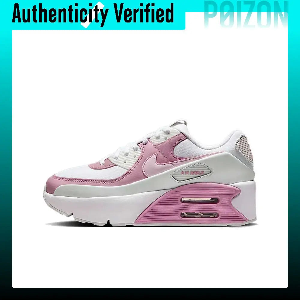 Nike Air Max 90 Running Shoes Women's Low-top Gray Red FD4328-110