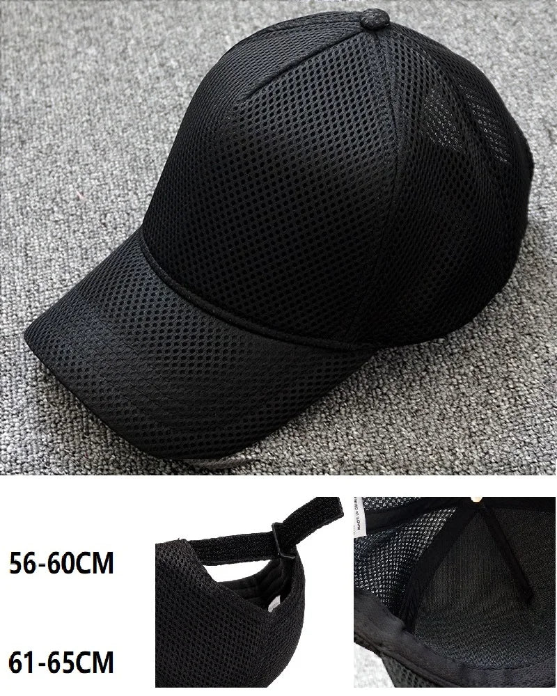 Big Head M, L, XL, XXL Snapback Trucker Hats Baseball Caps for Men Women Adjustable Blank Mesh Back Ball Caps 56-60cm 60-65cm