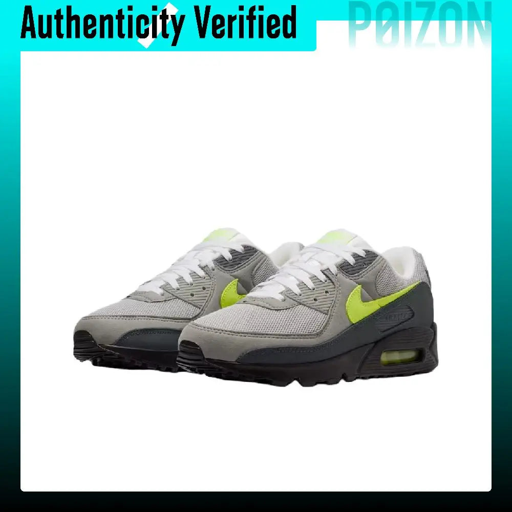 Nike Air Max 90 Running Shoes Men's Gray Yellow IQ0289-010