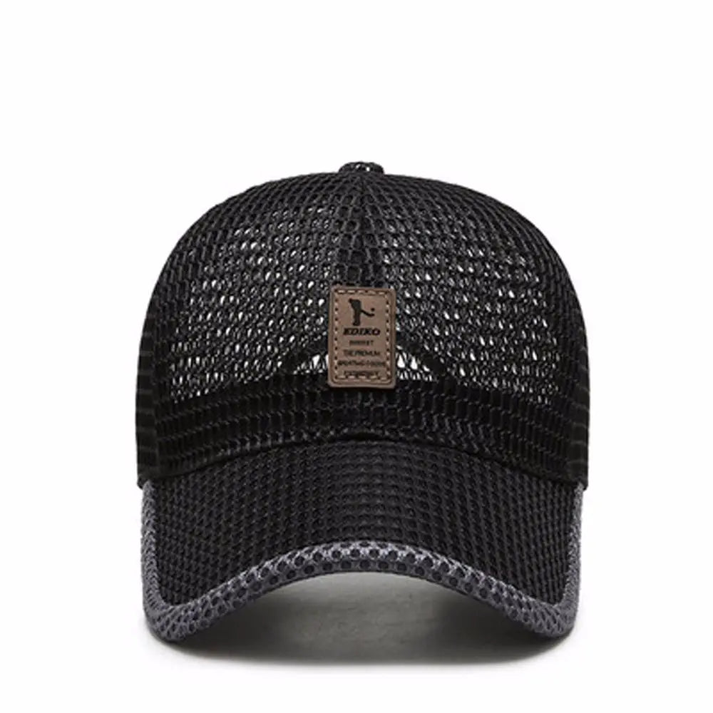 Black Women Adjustable Unisex Sport Hats Breathable Casual Sport Hats Cap Snapback Hats Mesh Cap Fishing Baseball Caps