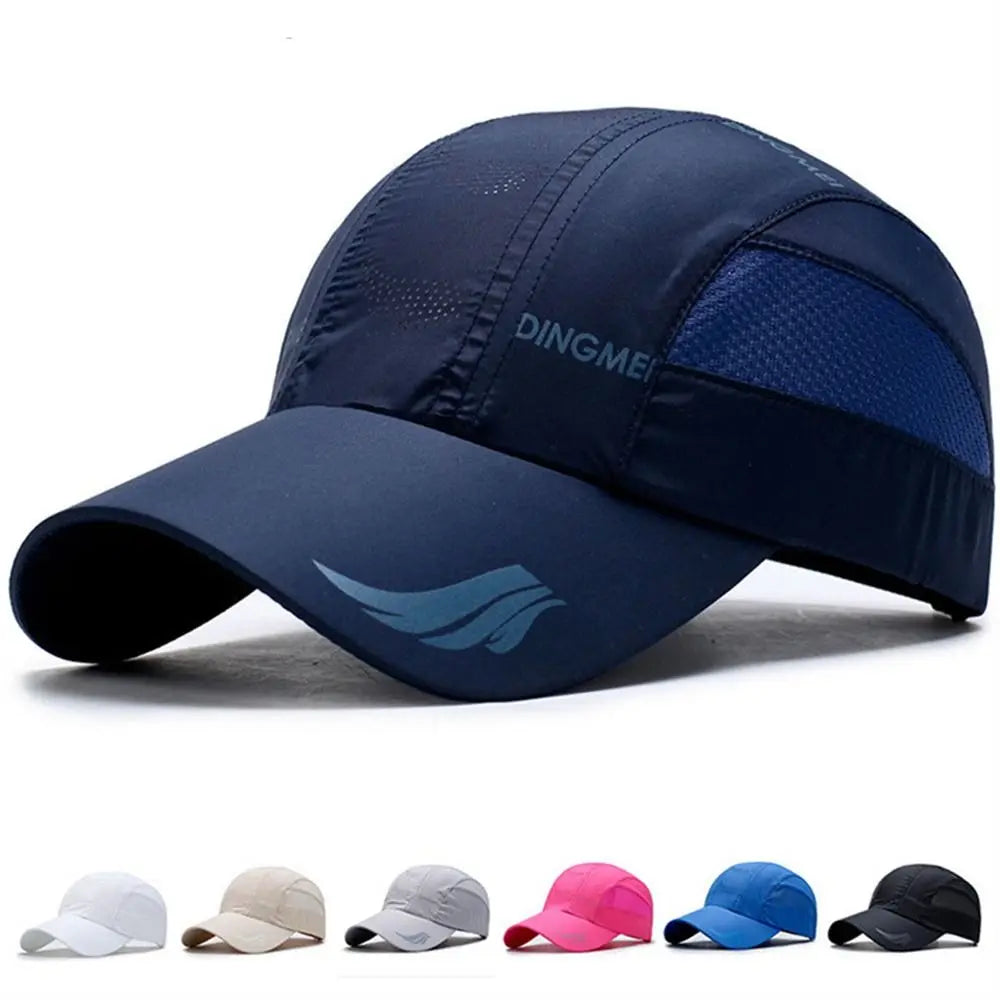 Running Hiking Quick Dry Baseball Cap Sun Protection Breathable Sports Cap Adjustable Thin Mesh Snapback Hat Golf Tennis
