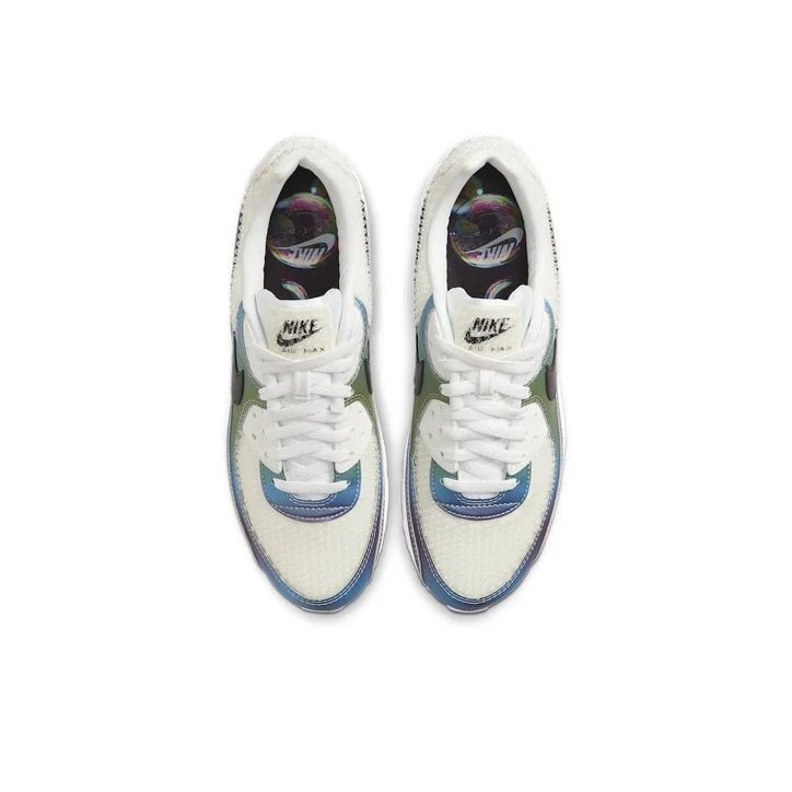 Nike Air Max 90 Running Shoes Unisex Low-top White/Blue/Green CT5066-100