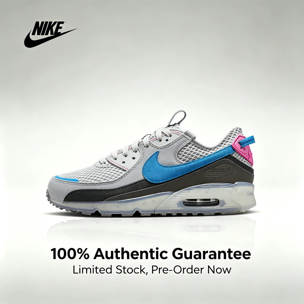 Nike Authentic Air Max 90 Terrascape Retro Low-Top Casual Running Shoes, Men's and Women's Sneakers, Black DQ3987-002