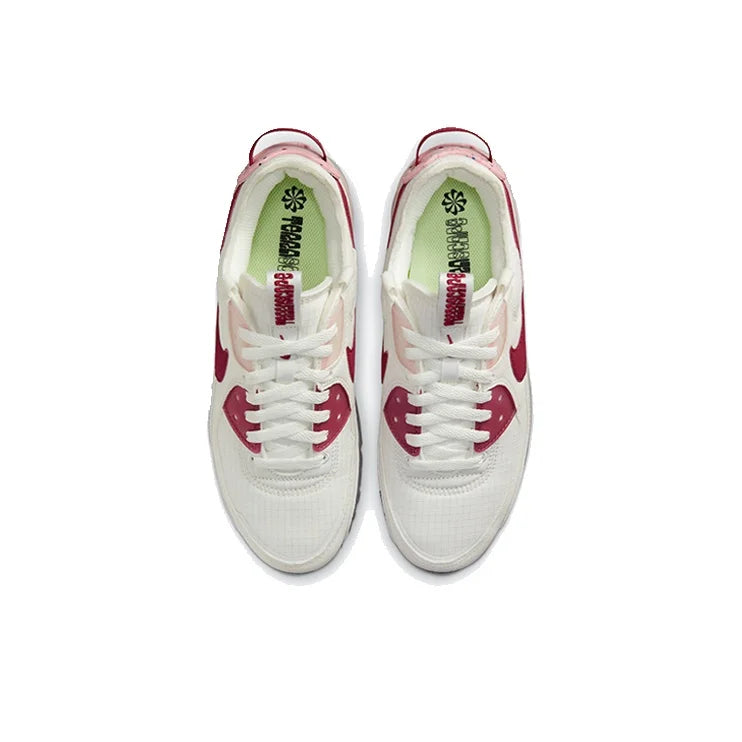 Nike Air Max 90 Running Shoes Women's Low-top Beige Red DC9450-100