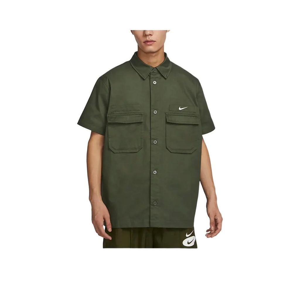 Nike Shirts Men's Khaki Green Pointed Collar Moderate Workwear DX3341-325
