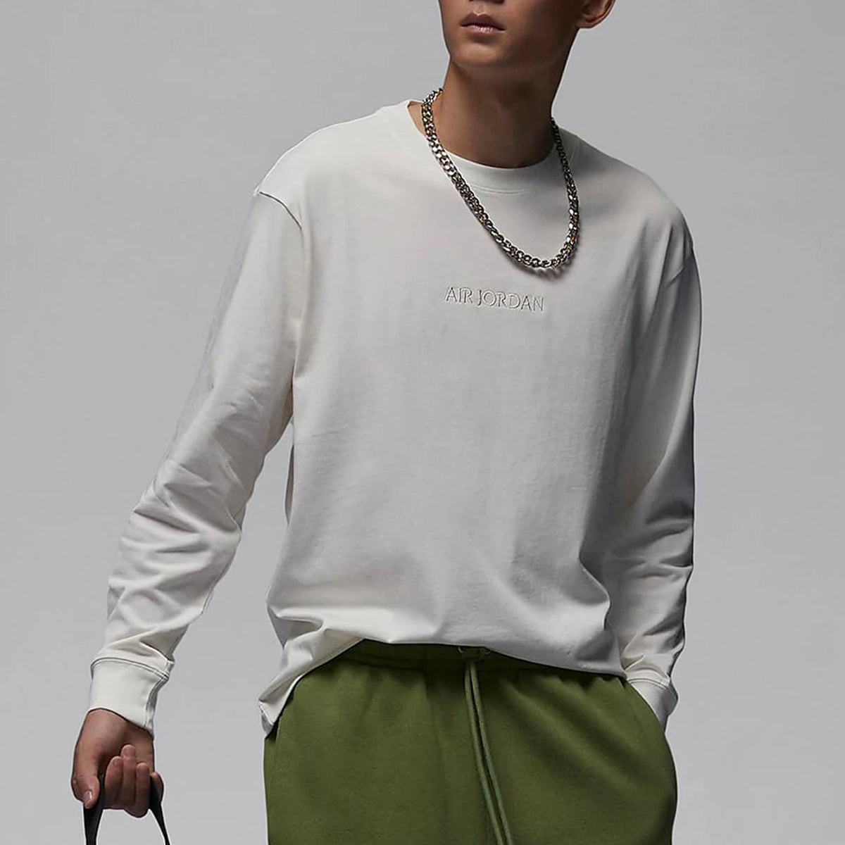 Nike genuine Air Jordan men's round neck loose sports long sleeved T-shirt FJ0703-133