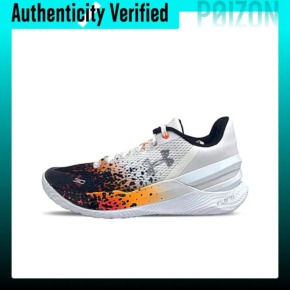 Under Armour Curry 2 Low Flotro Comfortable Low top Basketball Shoes Men's White Black 3026277-100